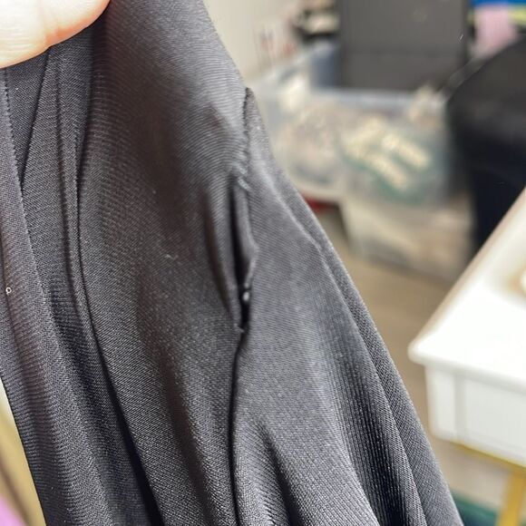 Revolve Norma Kamali Cayla Side Drape Gown in Black NWT XS FLAWED - Picture 9 of 10